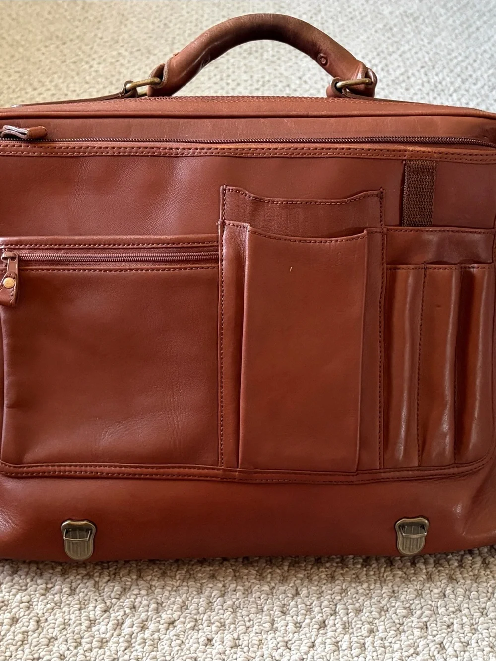 Eddie Bauer Leather Briefcase in Chestnut